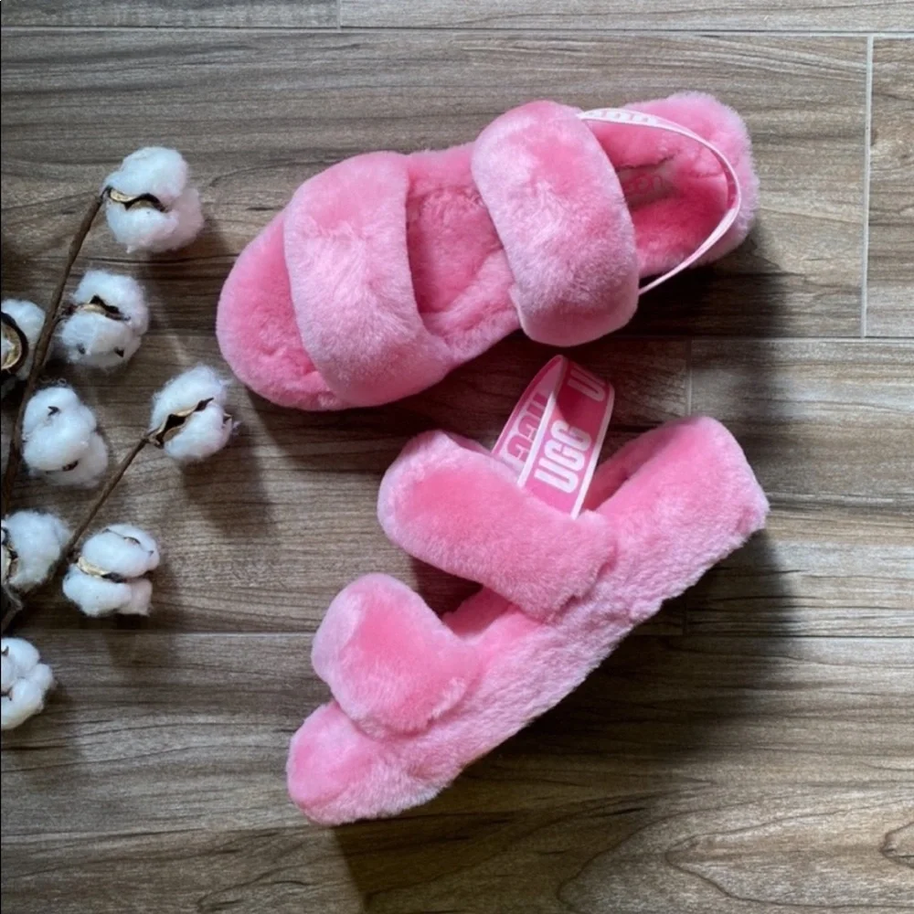 🌿UGG🌿 OH YEAH SANDALS SLIPPERS BERRY - Picture 1 of 13